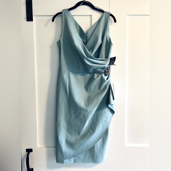 Alex Evenings One Shoulder Light Blue Dress - Picture 3 of 8